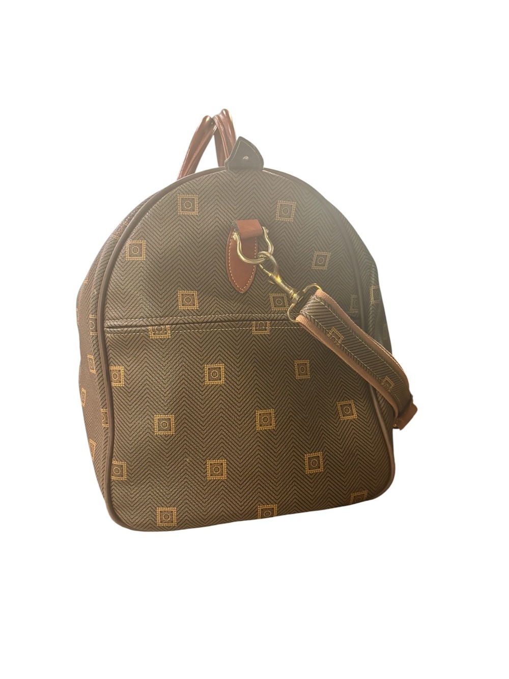 Texier seduction vintage 80s/90s leather trimmed duffle weekender bag - Picture 5 of 17
